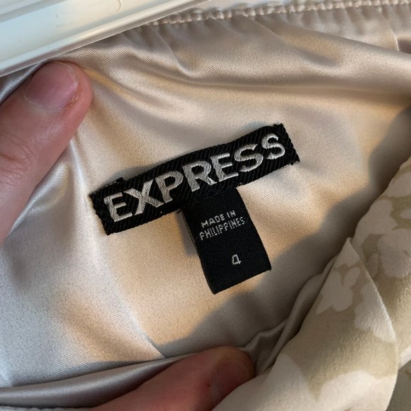 Sz 4 Light Beige and White Short Express Dress - Picture 5 of 9